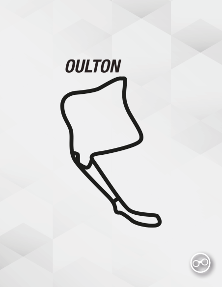 Oulton Park circuitsticker in glans, mat of strijkfolie – voor auto's, laptops of kleding