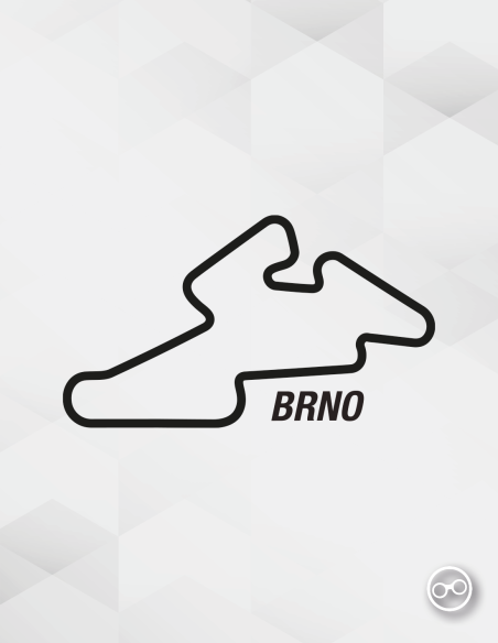 Sticker van het Automotodrom Brno circuit – geschikt voor auto's, laptops en kleding
