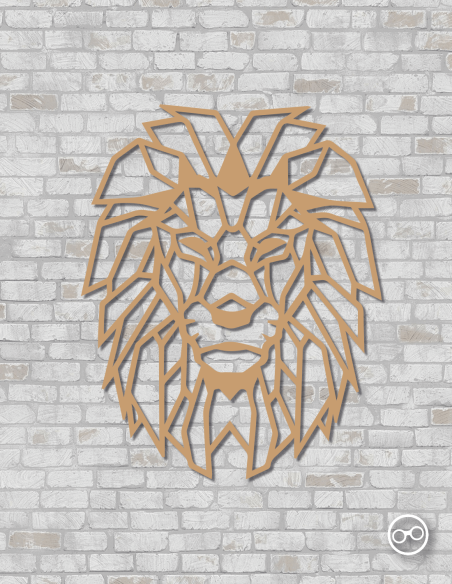 Geometrische leeuwenkop wanddecoratie – 9mm MDF of linoply, moderne 3D muurdecoratie - MDF Bruin Geometrische leeuwenkop wanddecoratie – 9mm MDF of linoply, moderne 3D muurdecoratie - MDF Bruin