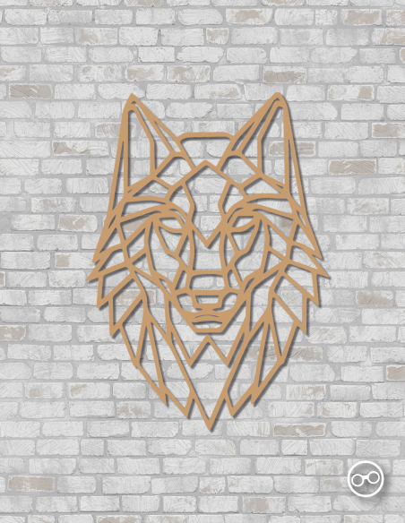 Geometrische wolvenkop wanddecoratie – 9mm MDF of linoply, moderne 3D muurdecoratie - MDF Bruin Geometrische wolvenkop wanddecoratie – 9mm MDF of linoply, moderne 3D muurdecoratie - MDF Bruin