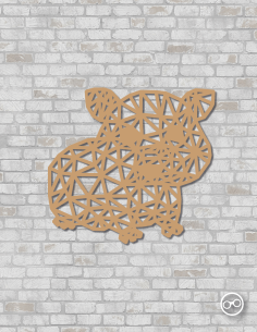Geometrische hamster wanddecoratie – 9mm MDF of linoply, moderne 3D muurdecoratie  - MDF Zwart 2