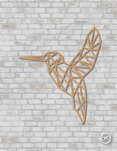 Geometrische vogel wanddecoratie – 9mm MDF of linoply, moderne 3D muurdecoratie - MDF Bruin