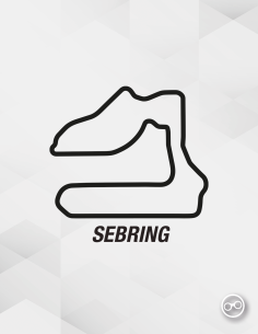 Sticker van het Sebring International Raceway circuit – geschikt voor auto’s, laptops en kleding
