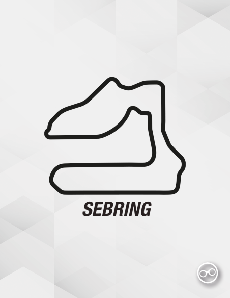 Sticker van het Sebring International Raceway circuit – geschikt voor auto’s, laptops en kleding
