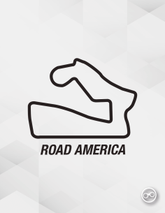 Sticker van het Road America circuit – geschikt voor auto’s, laptops en kleding
