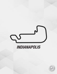 Sticker van het Indianapolis Motor Speedway circuit – geschikt voor auto’s, laptops en kleding