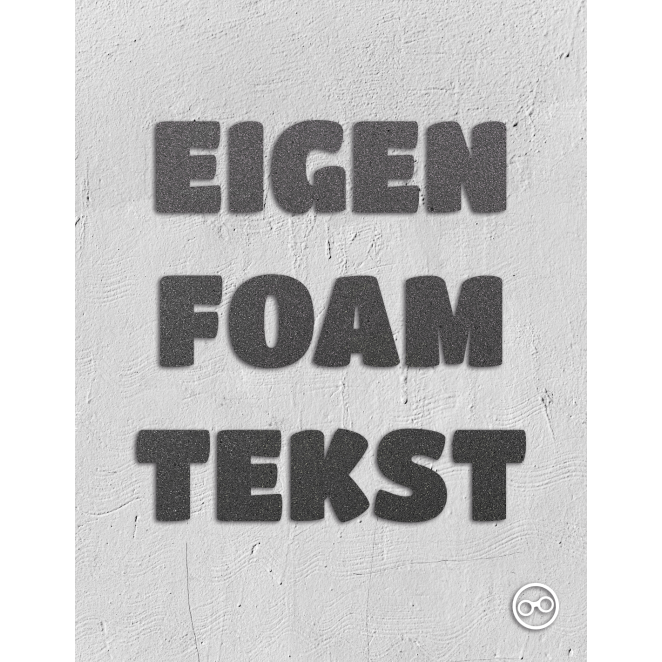 Foam tekst op maat aan de muur – voorbeeld wanddecoratie