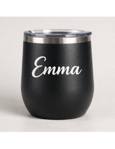 Naamsticker op matte drinkbeker met naam Emma