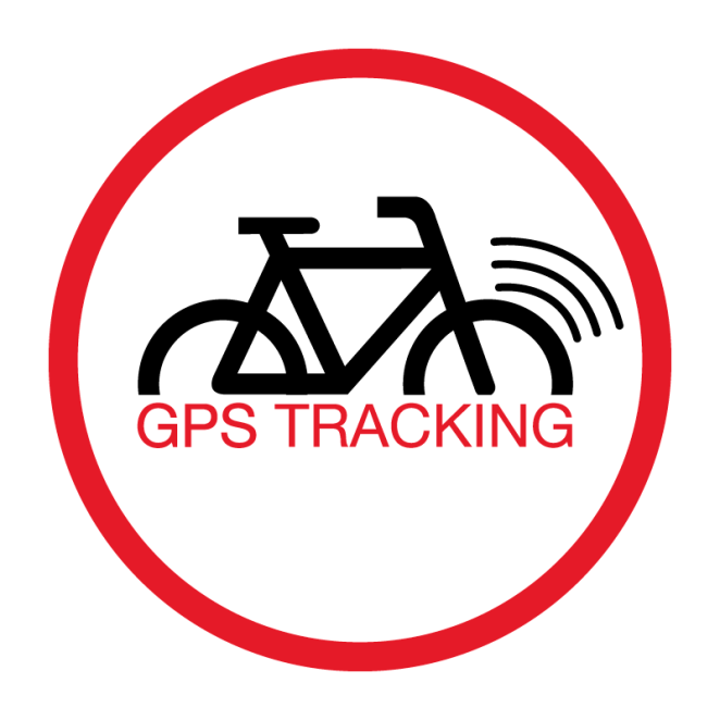 Losse ronde rode GPS tracking sticker voor fiets