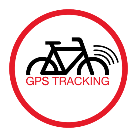 Losse ronde rode GPS tracking sticker voor fiets