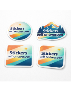 Stickers zelf ontwerpen packshot met cirkel contour vierkant en afgerond vierkant