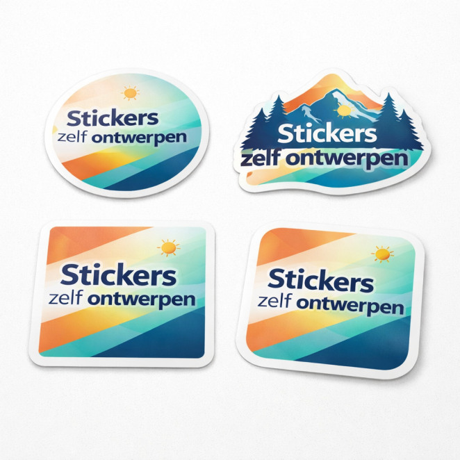 Stickers zelf ontwerpen packshot met cirkel contour vierkant en afgerond vierkant