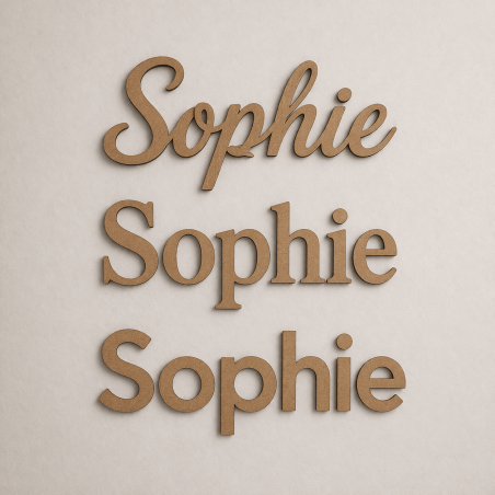 Houten tekst op maat met keuze uit drie verschillende lettertypes