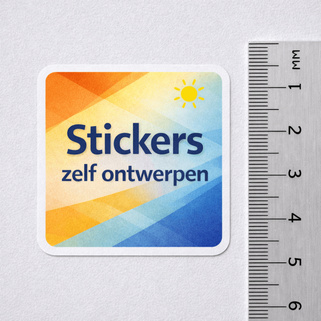 Stickers zelf ontwerpen met duidelijke maatreferentie in centimeters