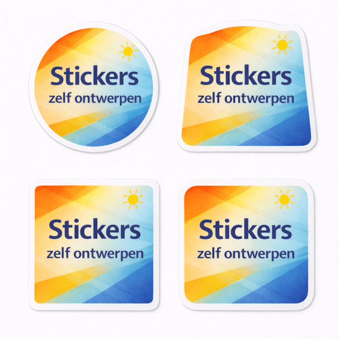Stickers zelf ontwerpen met keuze uit cirkel contour vierkant en afgerond vierkant