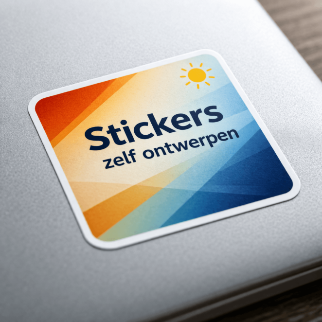 Zelf ontworpen sticker strak aangebracht zonder luchtbellen
