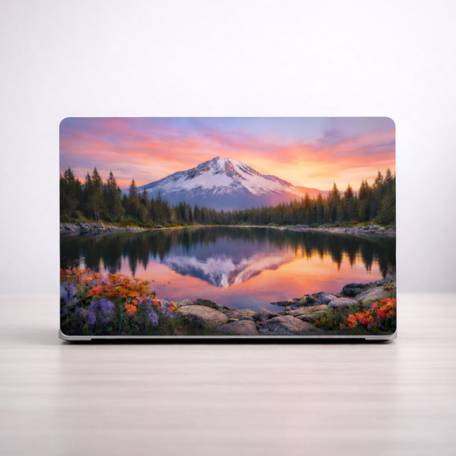 Laptop sticker met eigen ontwerp in matte afwerking op laptop