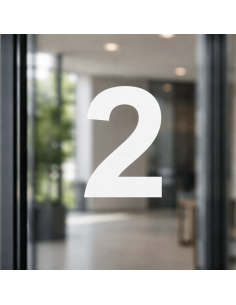 Cijfer sticker Arial 2 aangebracht op strakke deur 2