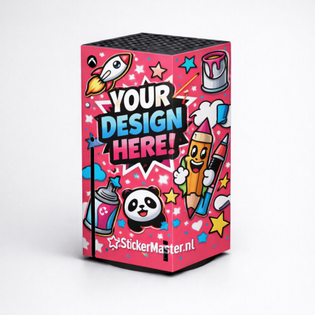 Xbox Series X console met strak aangebrachte eigen ontwerp skin