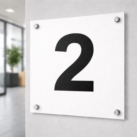 Cijfer sticker Arial 2 op glad paneel voor routing