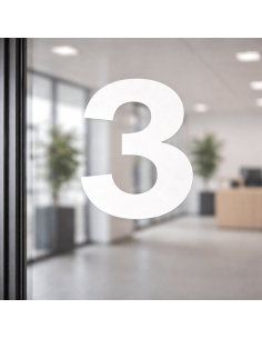 Cijfer sticker Arial 3 aangebracht op strakke deur 2