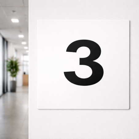 Cijfer sticker Arial 3 op glad paneel voor routing