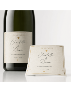 Champagne etiket maken als gepersonaliseerd etiket voor champagnefles
