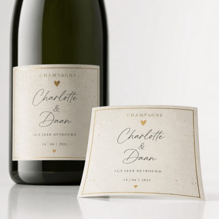 Champagne etiket maken als gepersonaliseerd etiket voor champagnefles