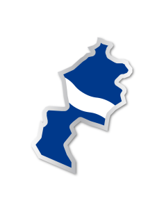 Gemeente sticker Hengelo met vlag en contour