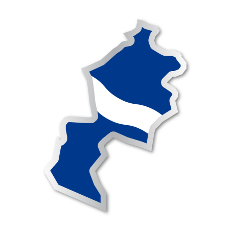 Gemeente sticker Hengelo met vlag en contour