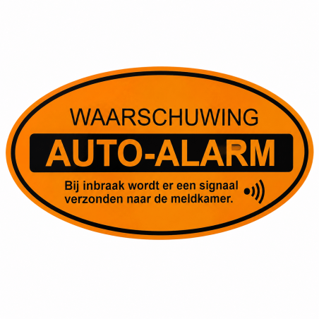 Auto alarm waarschuwing sticker met witte achtergrond als clean productbeeld