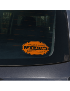 Auto alarm waarschuwing sticker met witte achtergrond als clean productbeeld 2