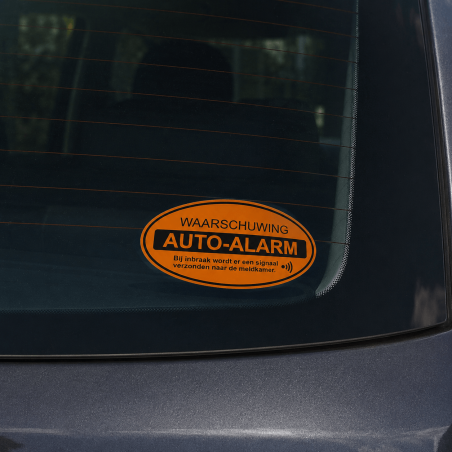 Transparante auto alarm waarschuwing sticker voor plaatsing achter glas