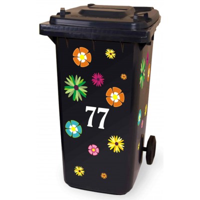 Kliko huisnummer met bloemen - 1 Kliko huisnummer met bloemen - 1