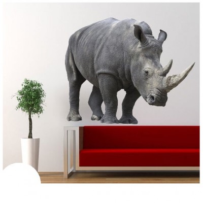 Neushoorn muursticker - 2