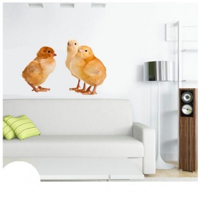 3 kuikentjes muursticker - 2