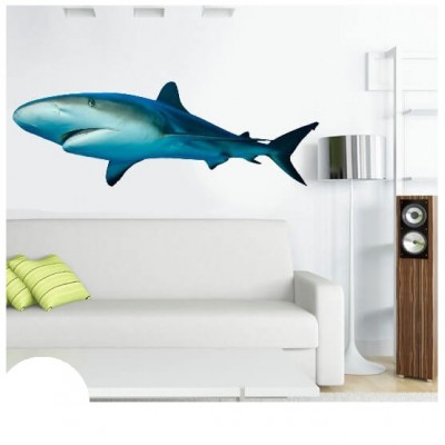 Grote witte Haai muursticker - 2