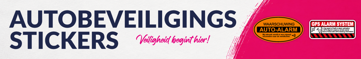 Auto beveiligingsstickers kopen met of zonder kenteken