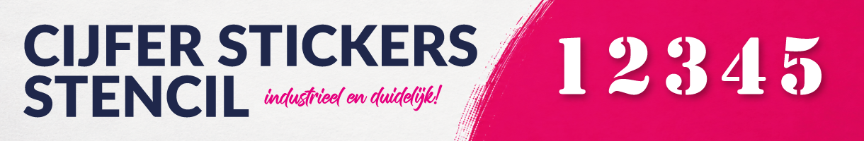 Cijfer stickers stencil kopen | Industriële cijfers