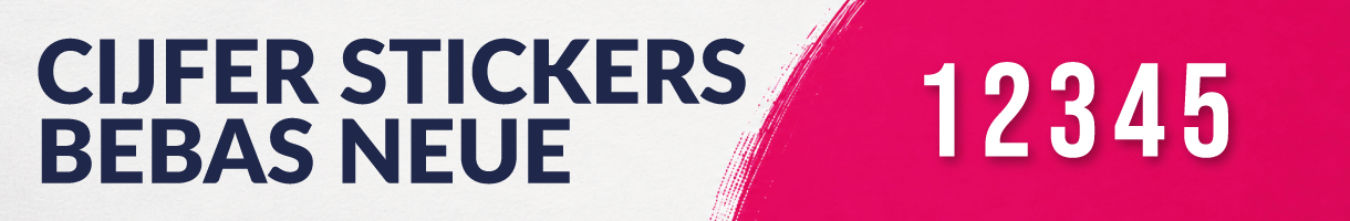 Cijfer stickers Bebas Neue kopen | Strakke cijfers